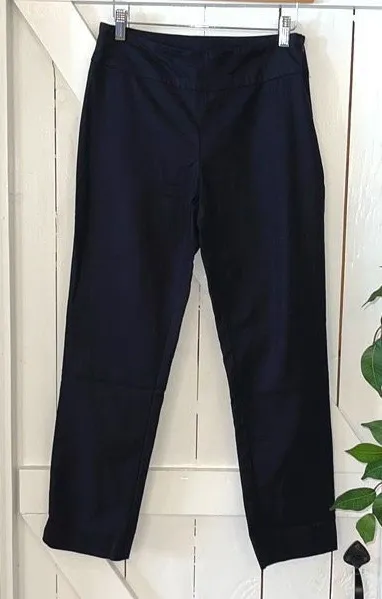 Nic+Zoe Womens Flat Front Mid Rise Straight Leg Slack Pants Black Size 6 - Image 1