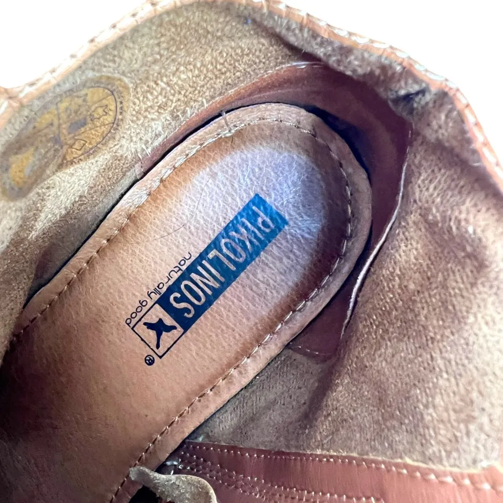 Pikolinos Womens Lyon Leather Ankle Boots Brown Laser Cut Strap Size 38 7.5 - Image 14