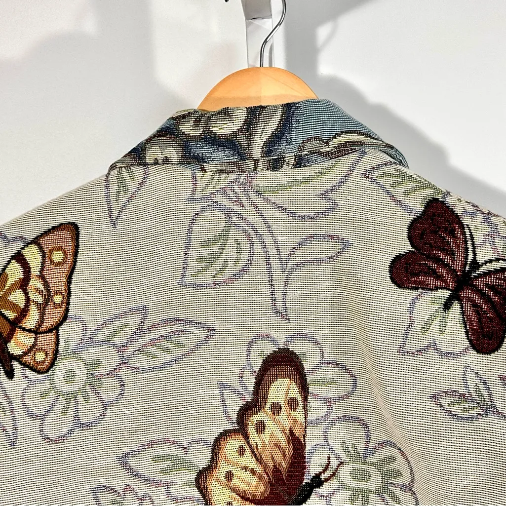 Coldwater Creek tapestry butterfly jacket cottagecore oversized blazer M - Image 6