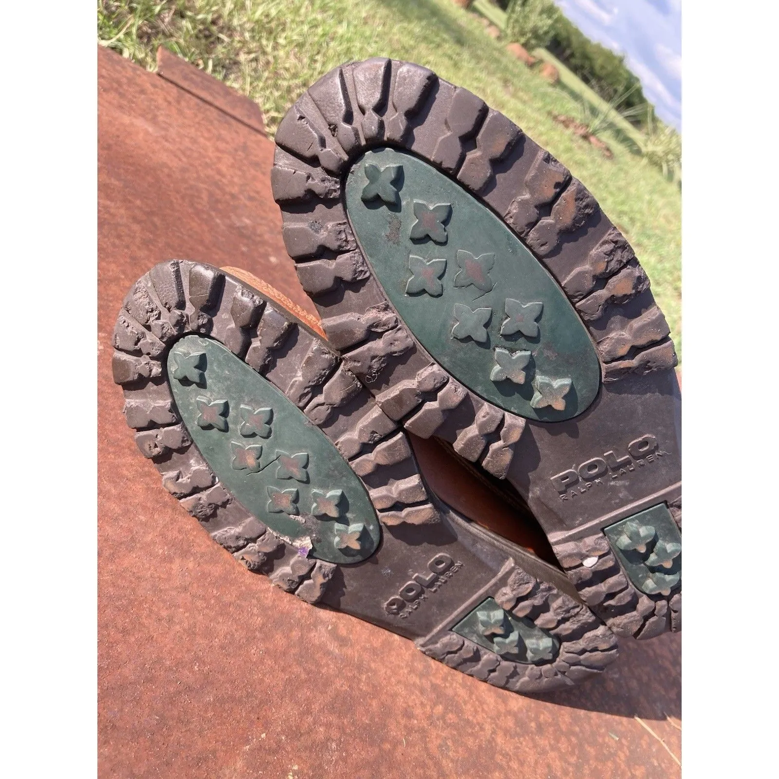 Polo Ralph Lauren Sz 8 B Ortero Hiking Mid Boots Tan Leather Womens WF4362 - Image 8