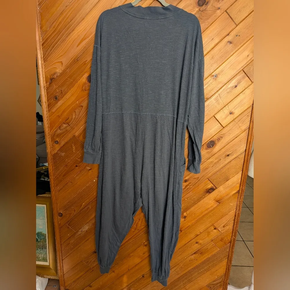 Natural Life Blue Gray Johnnie Cotton Jumpsuit Size Small Oversized - Image 6
