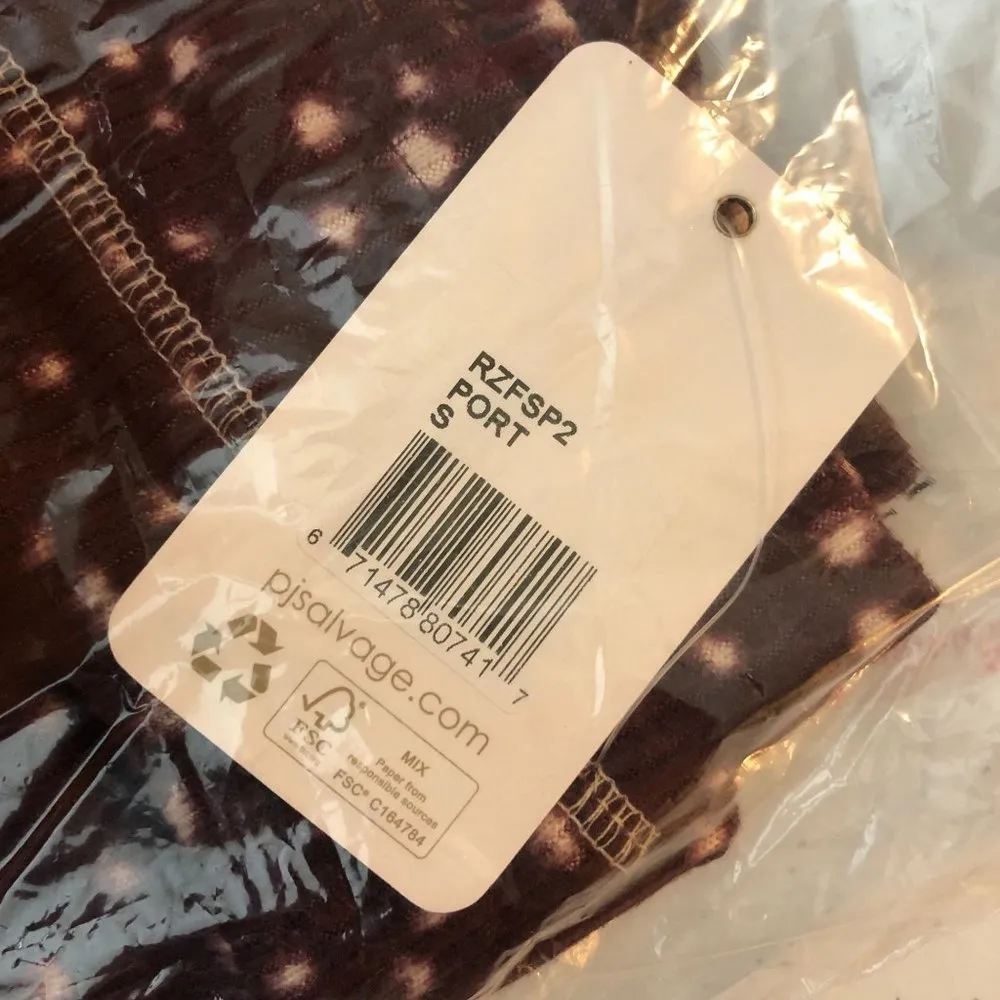 PJ Salvage Womens My Friend Spot Spots Pajama Lounge Pants Burgundy S - Image 4