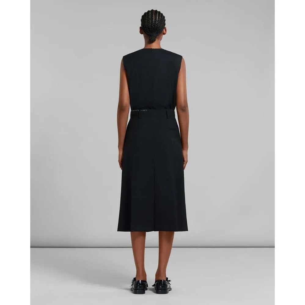 MARNI TROPICAL WOOL MIDI A LINE CLASSIC TAILORED SKIRT - Image 2