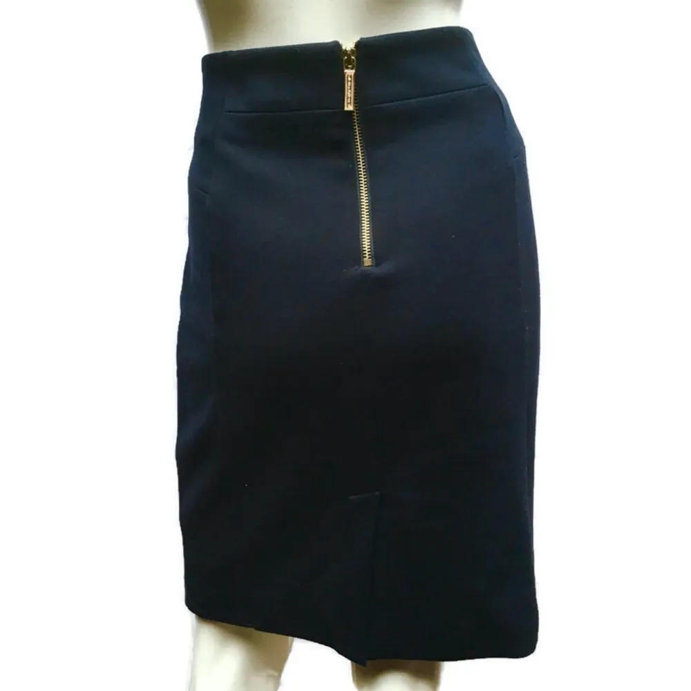 Michael Kors Stretch Knit Navy Knee Pencil Skirt 6 - Image 2