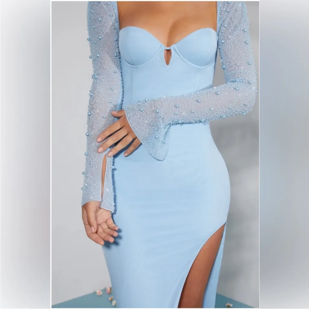 Oh Polly San Marino Embellished Side Split Maxi Dress - Image 3