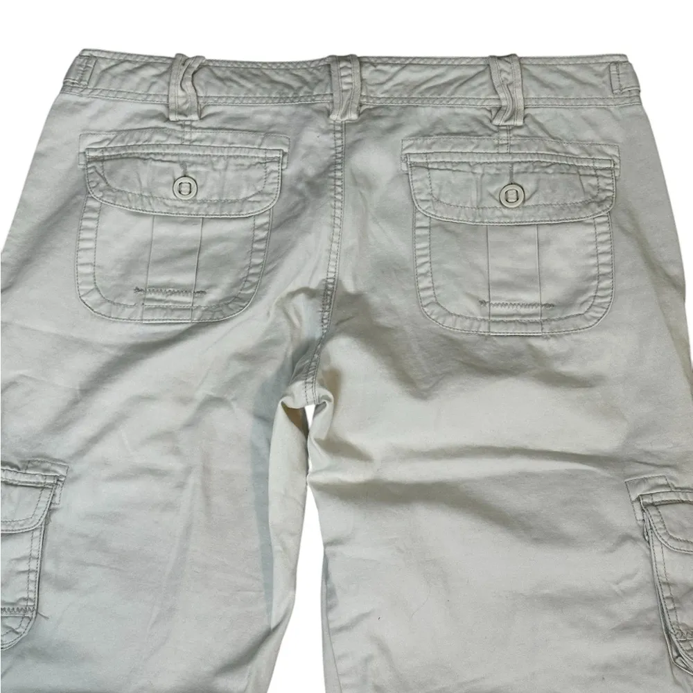 Vintage 90s Aeropostale Cargo Capris Pants Khaki Utility Tie Y2K Size 13/14 - Image 6