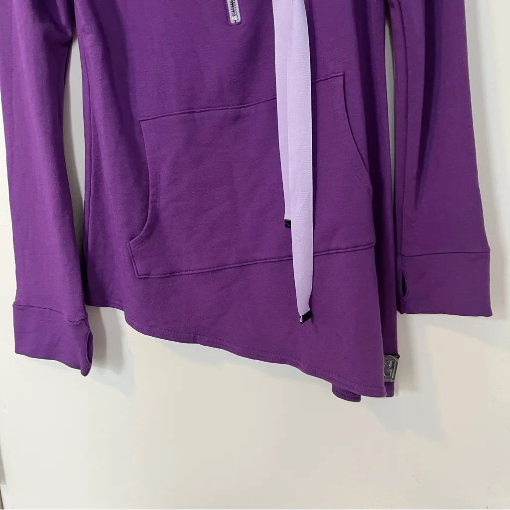 Purple Asymmetrical Cowl Neck Sweater Zipper Turtleneck women’s size large - Image 2