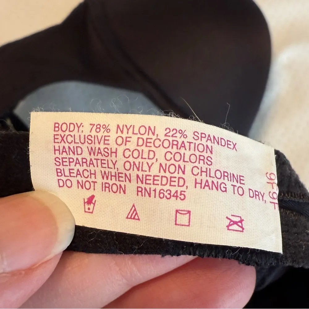 Lily of France Black Push Up Bra Size 34C Underwire Padded 3131415 - Image 4