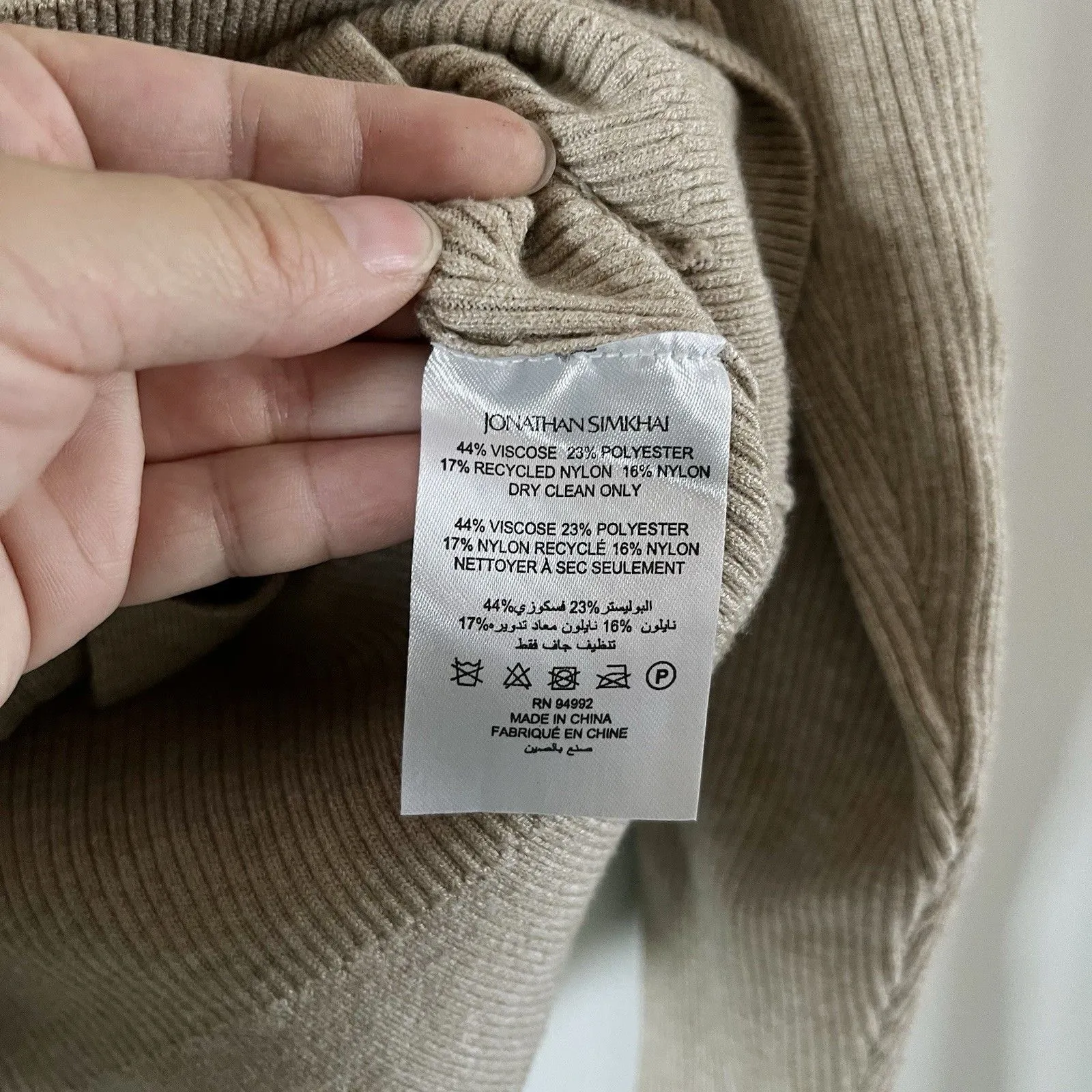 Jonathan Simkhai Staple Sleeve Zip Front Knit Sweater women’s M Size M - Image 5