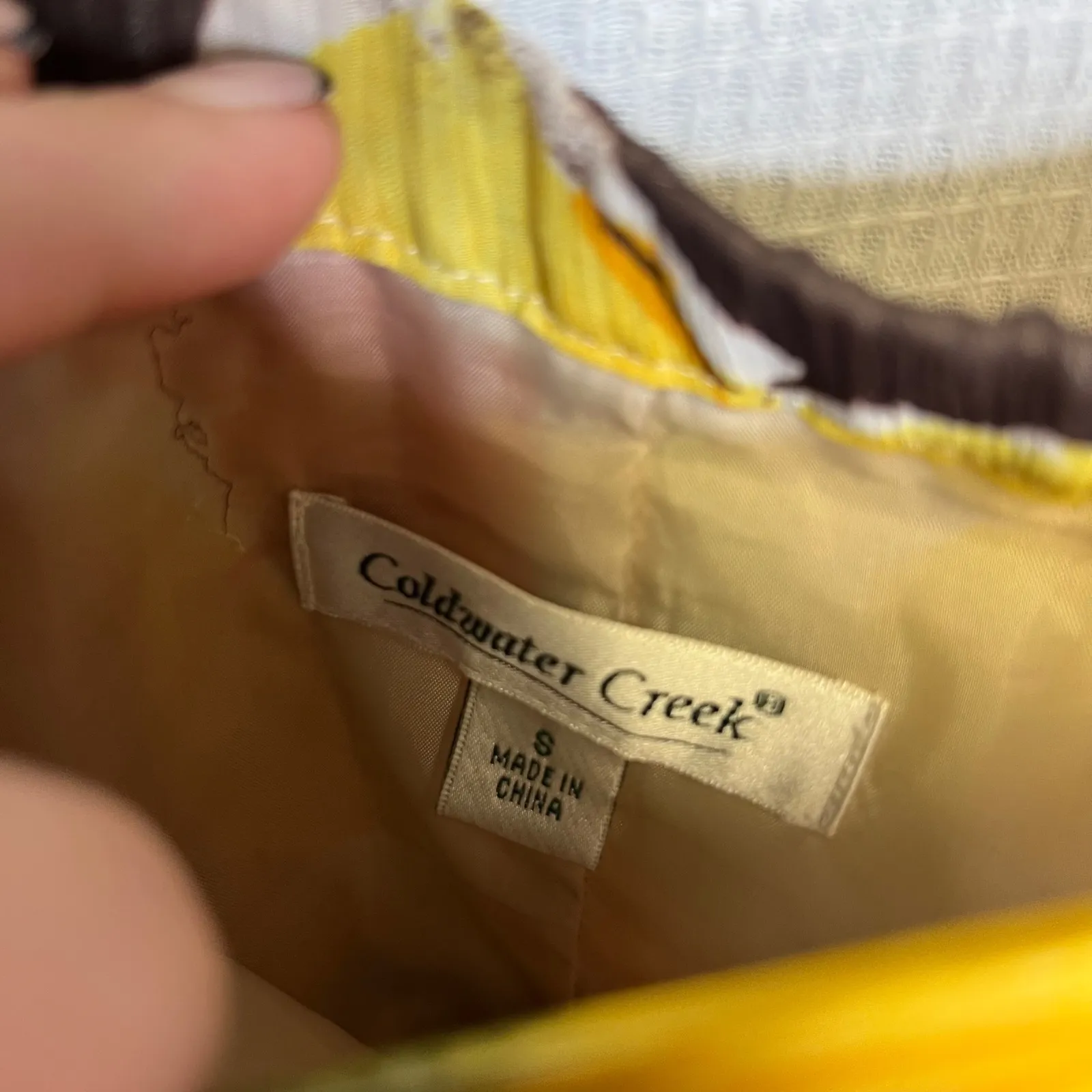 Coldwater Creek Vintage 90s Floral Pleated Midi Skirt Women's Size Small Yellow - Image 7