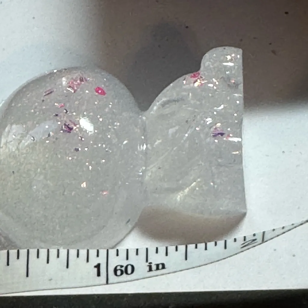 Glittery Resin Animal Keychains, Rabbit, Deer, Bear with pink glitter, gold - Image 6