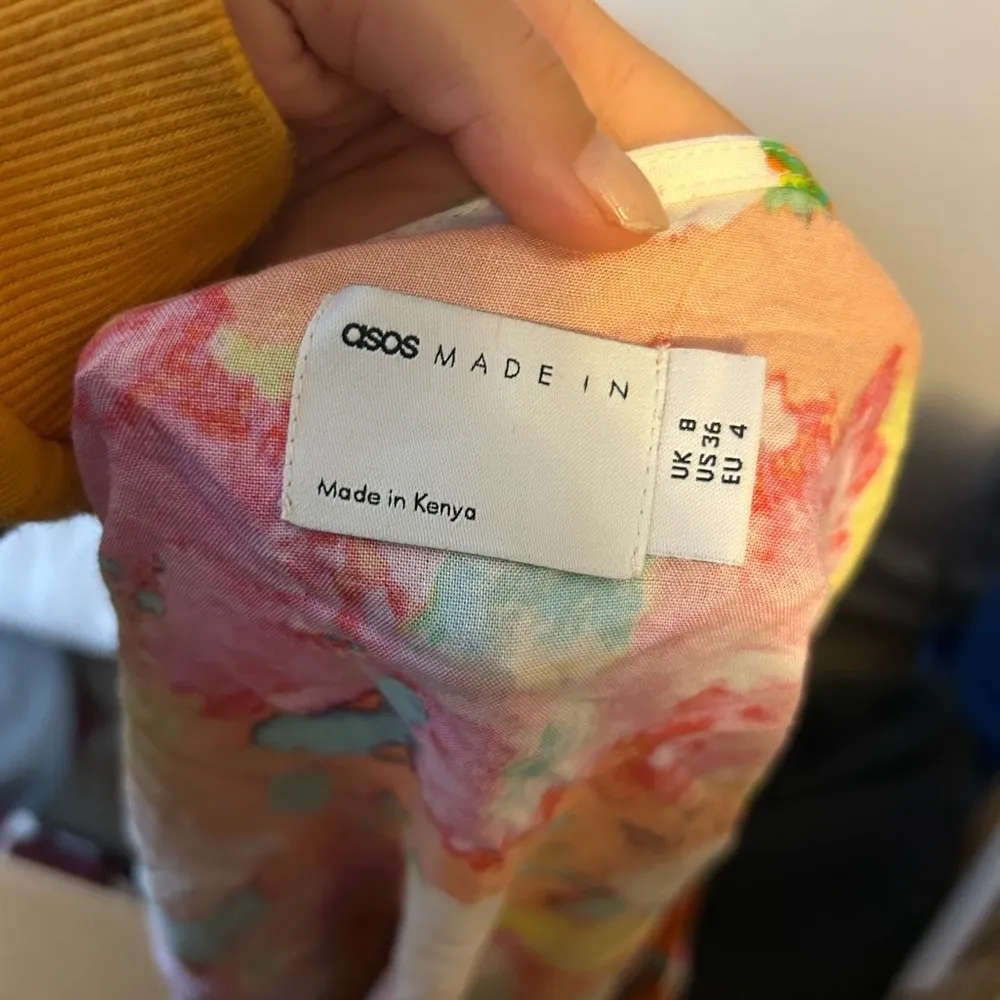 ASOS Rainbow Watercolor Tie Front Blouse - Image 3