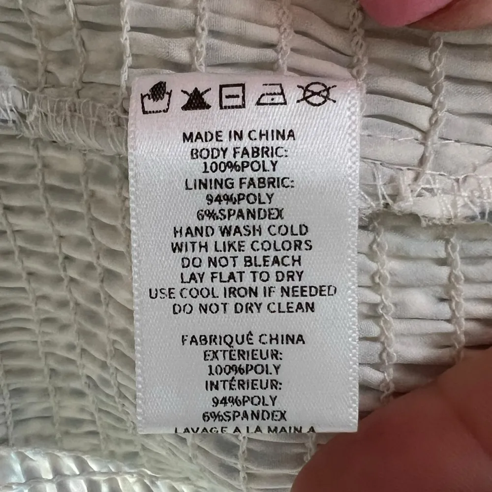 Paper Crane Floral Blue Smocked Puff Sleeve Crop Top - Image 7