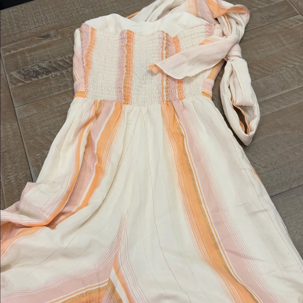 Amanda Uprichard Christie Striped Pastel Metallic Cut Out Jumpsuit NEW XS - Image 8