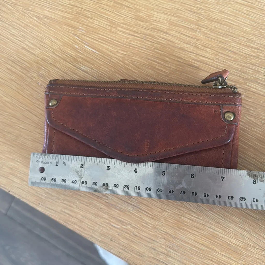 Fossil  Cognac Leather Zip Wallet - Image 9