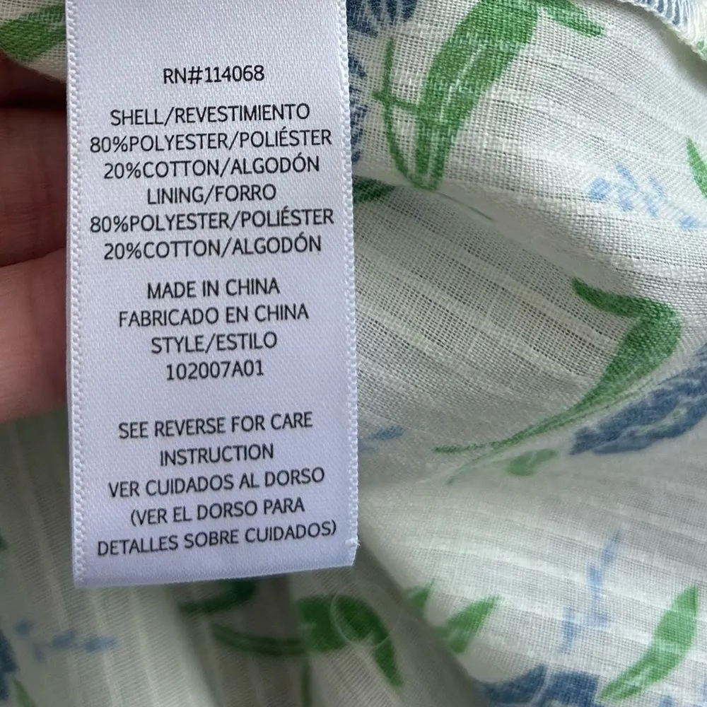 Sweet Baby Jamie Ivory Floral Print Tiered 3/4 Sleeve Midi Dress Size XS White - Image 5