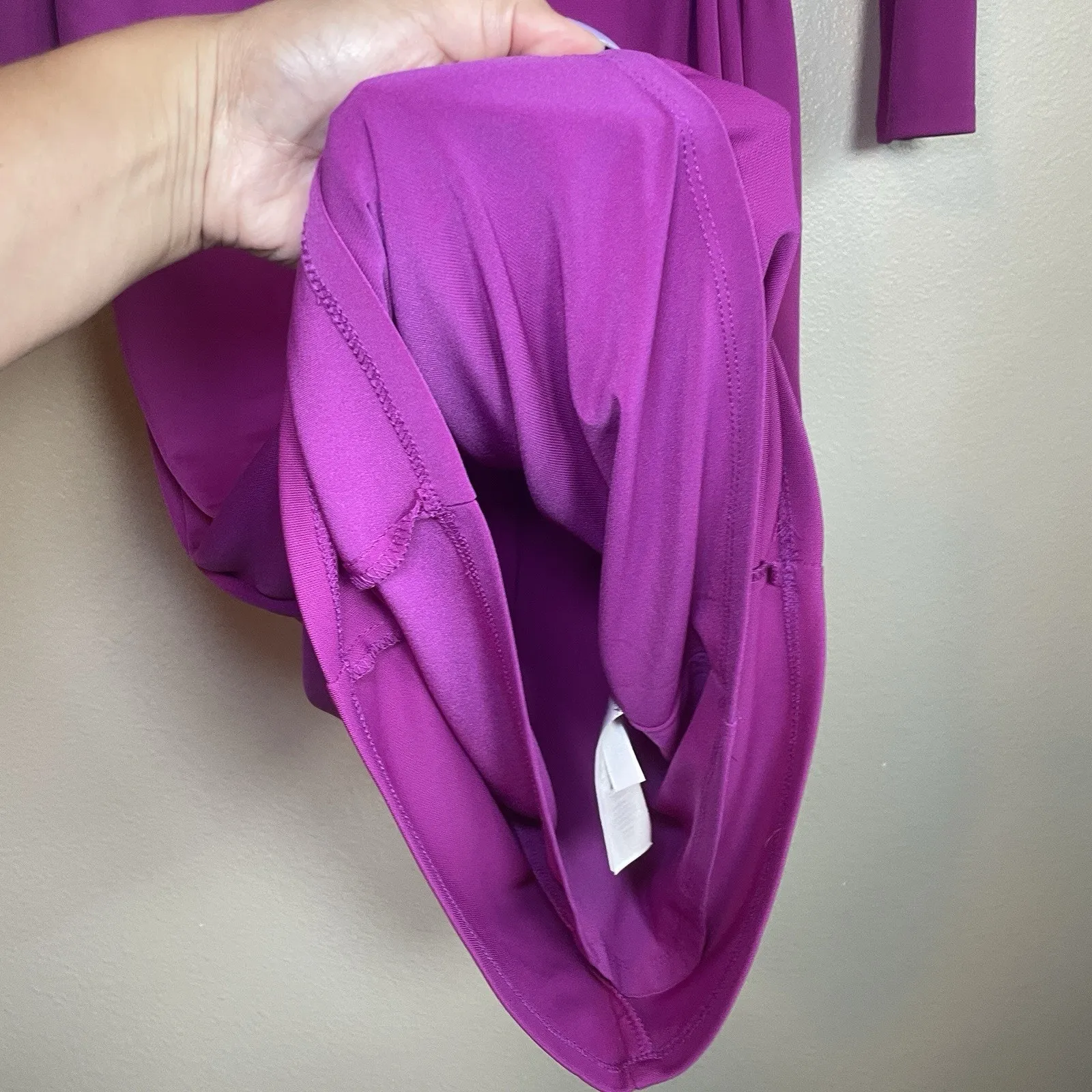 Lauren Ralph Lauren Dress Black Label Long Sleeve Size 4 Purple Magenta Stretch - Image 4
