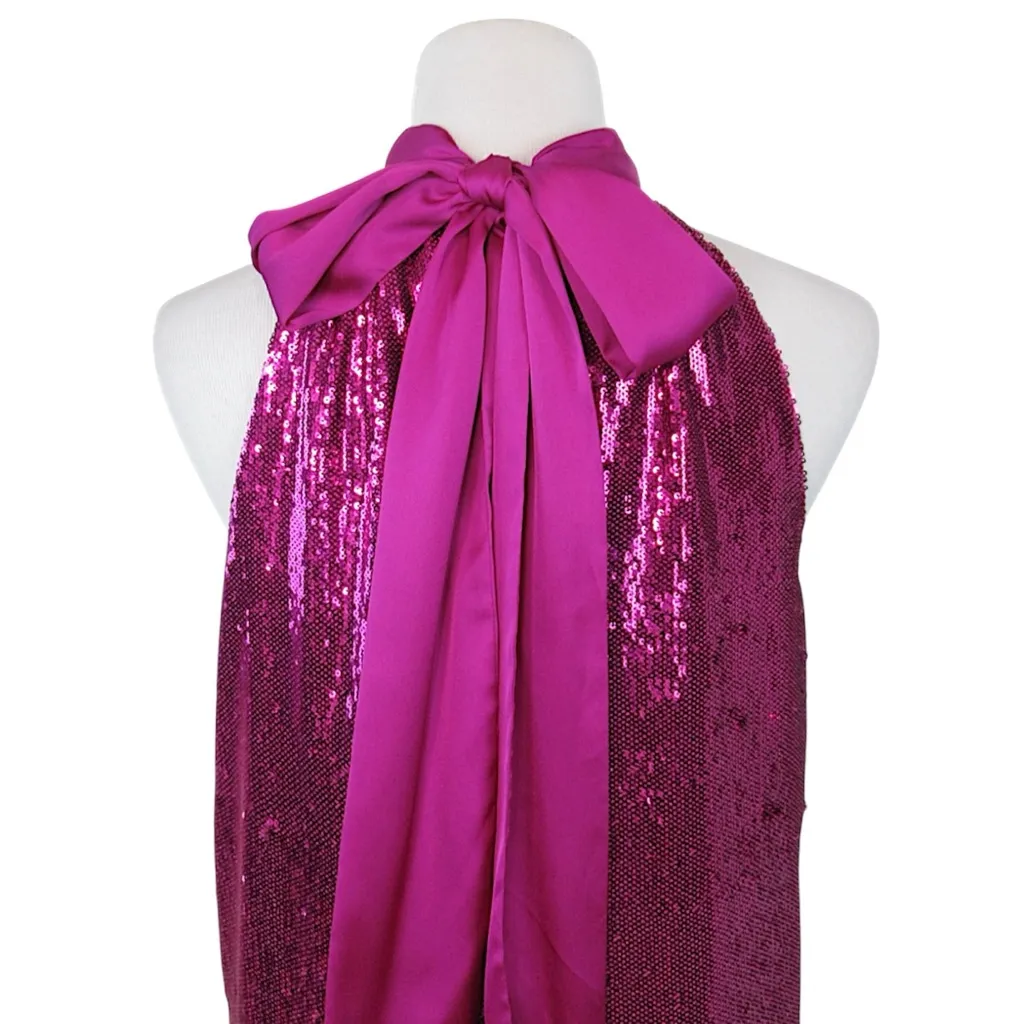 RAMY BROOK Lori Sequin High-Neck Halter Sleeveless Top Women’s Size Large - Image 3