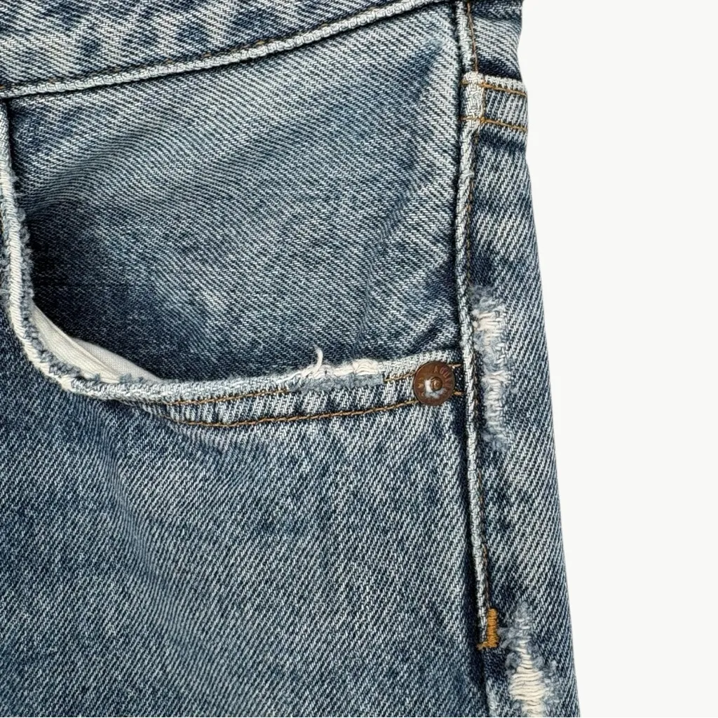 AGOLDE Riley High Rise Straight Crop Denim Jeans | Sz 27 | Endless (Light Wash) - Image 10