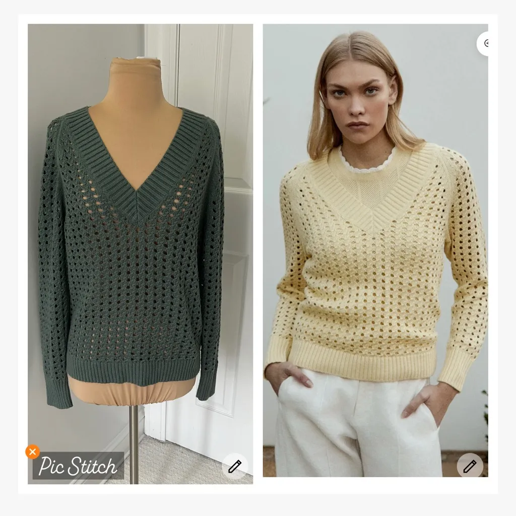 Alp n Rock Kinna Open Knit Sweater Eucalyptus Size M - Image 5