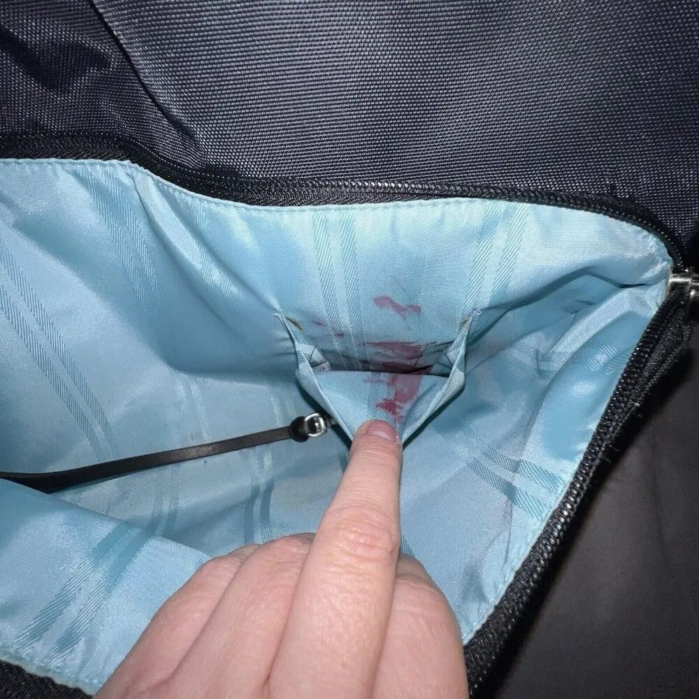 Tumi Black Shoulder Diaper Bag Nylon Pockets Large Full Zip Double Handles Women - Image 11