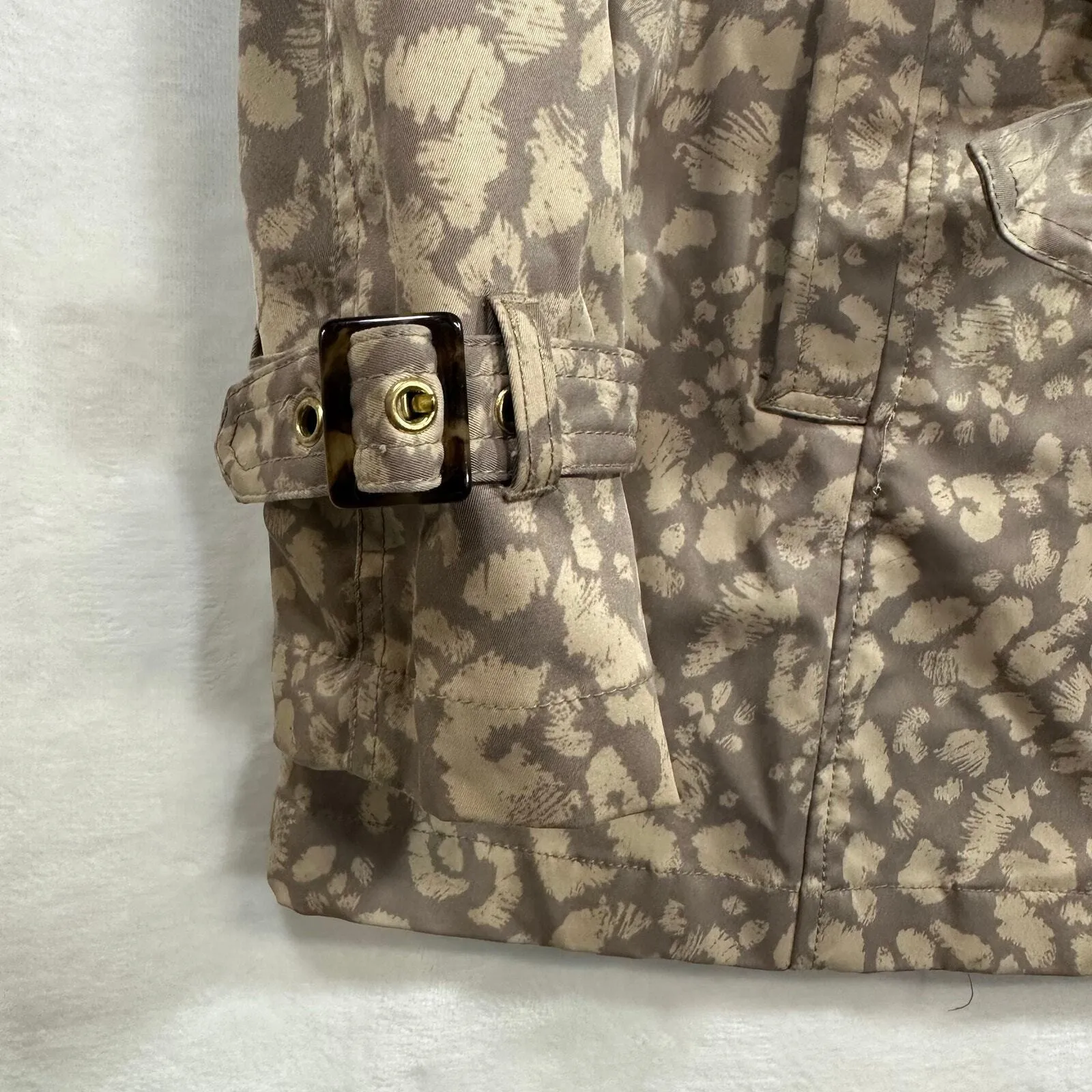 Daughters Of Liberation 4 Leopard Belted Rain Trench Coat Jacket Subtle Survival Brown - Image 5