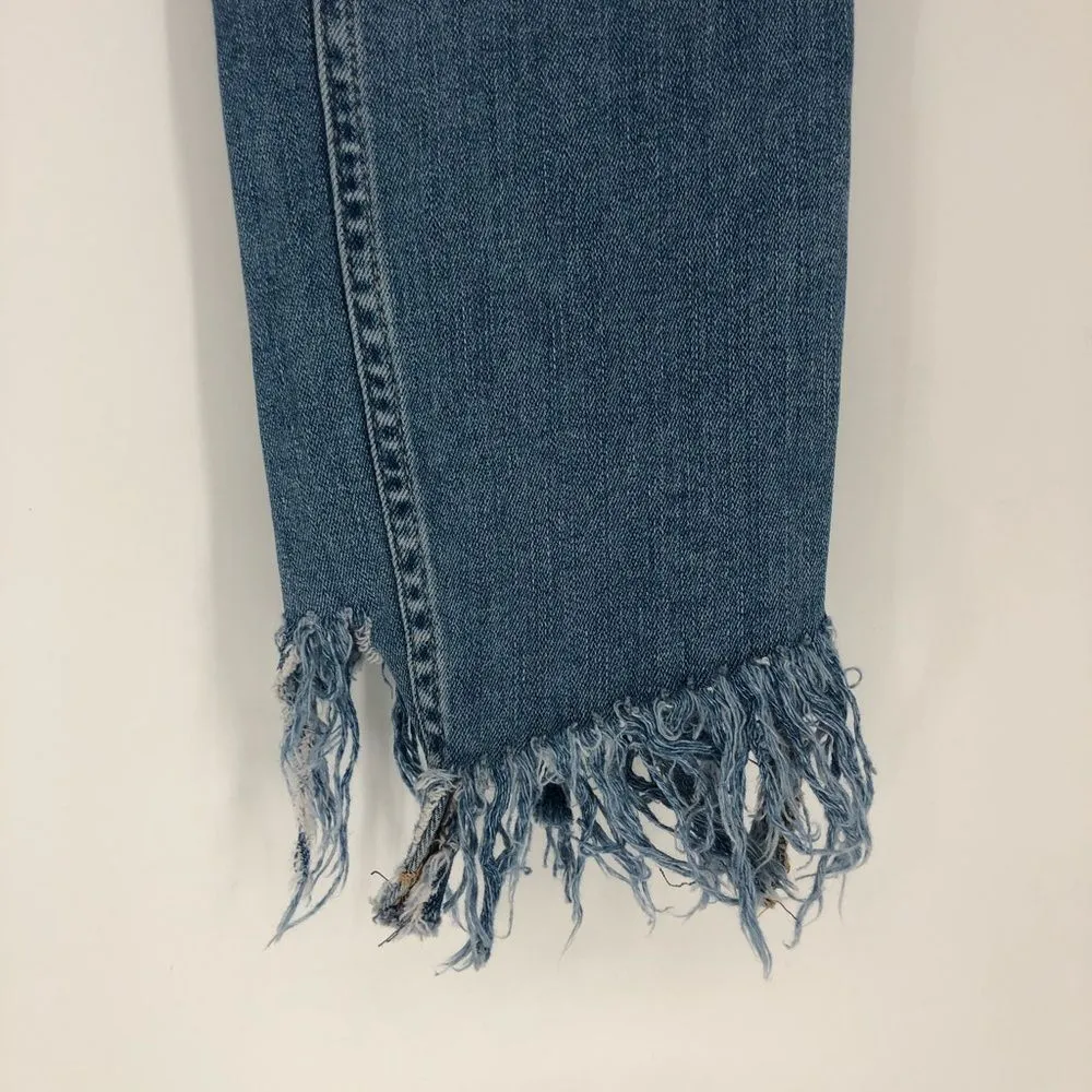 We the Free Great Heights Distressed Frayed In Sky Skinny Jeans Cropped size 26 - Image 7