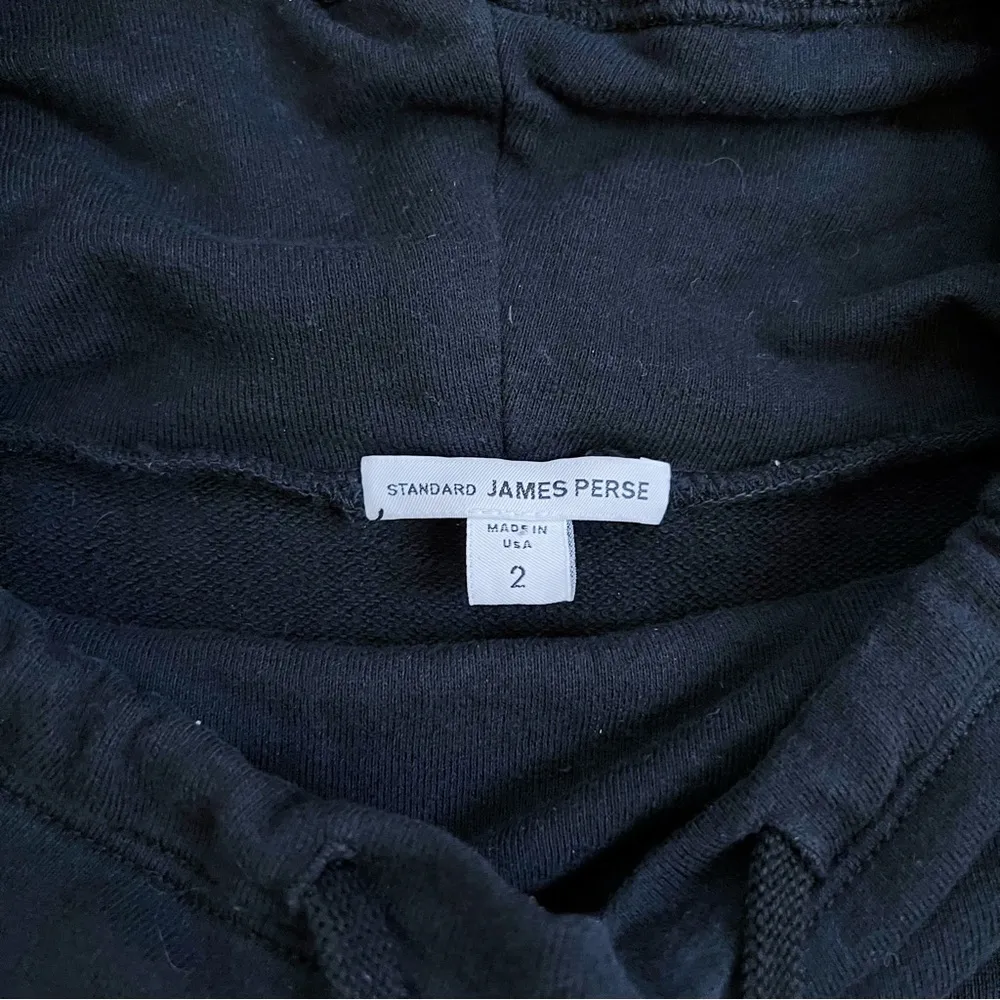 James Perse • Funnel Neck Sweatshirt Dress black cotton terry mini - Image 4