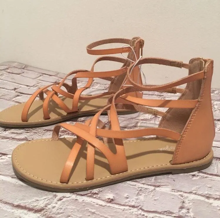 Gladiator Sandals, Size 5 Orange - Image 2