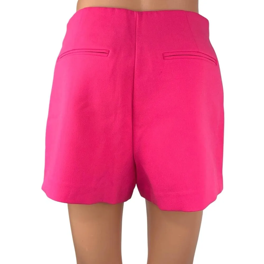 Zara Pink Side Zip High Waisted Faux Wrap Mini Casual Shorts Skirt Skort Size S - Image 3