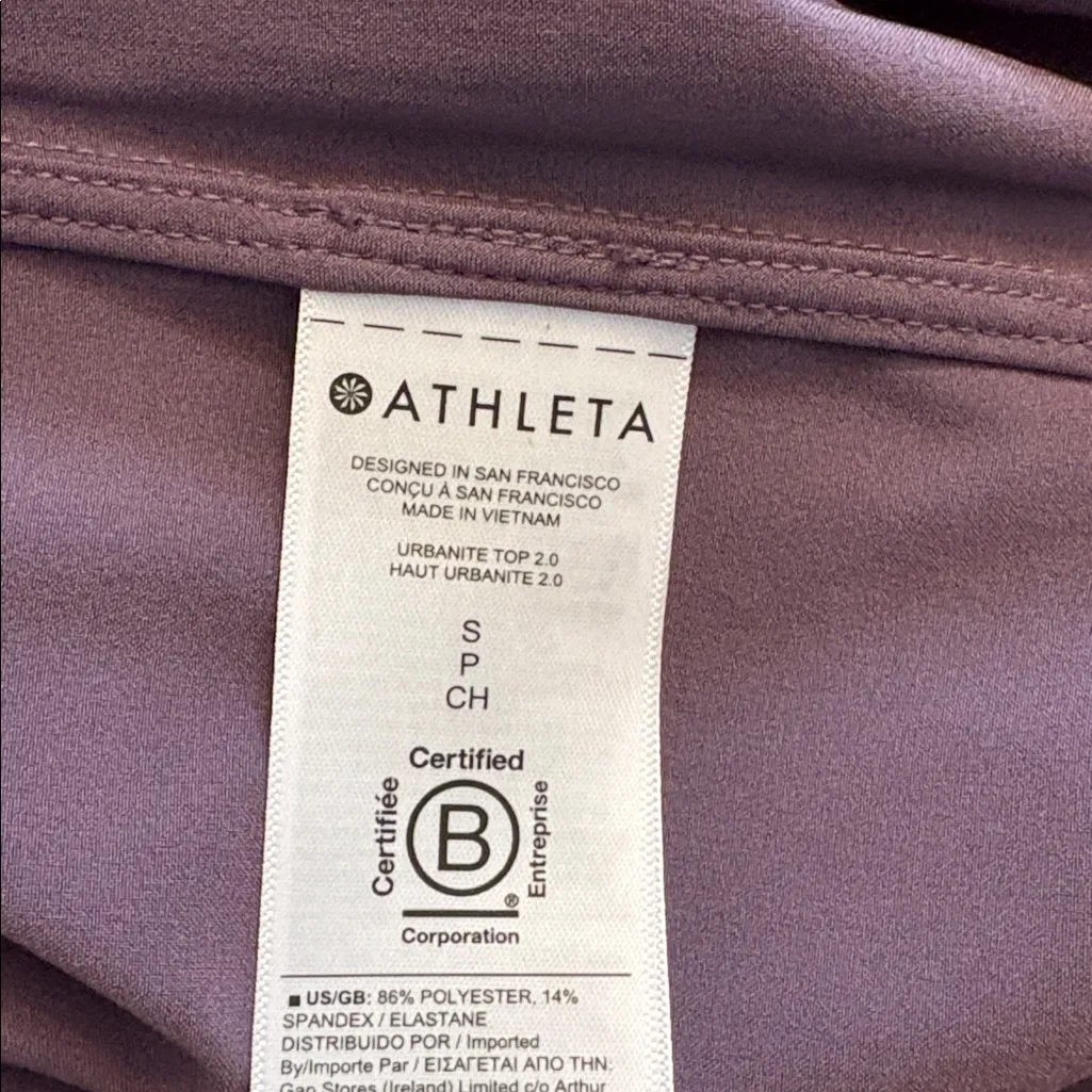 Athleta Urbanite Top Dusk Violet Long Sleeve Button Down Small EUC - Image 6