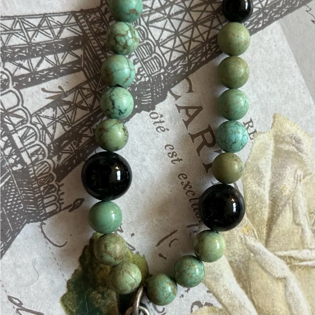 OLD Vintage Turquoise Beads Necklace re - Image 2