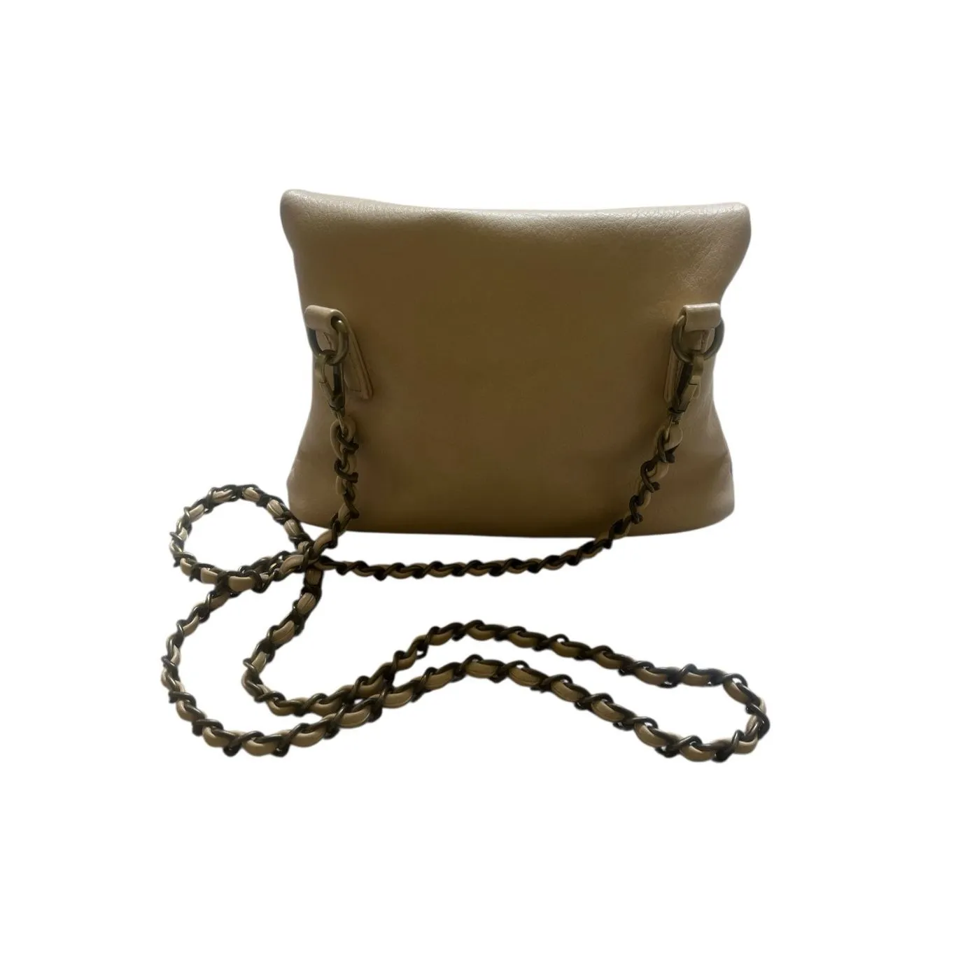 Anthropologie cross body fold-over purse beige/tan color - Image 2