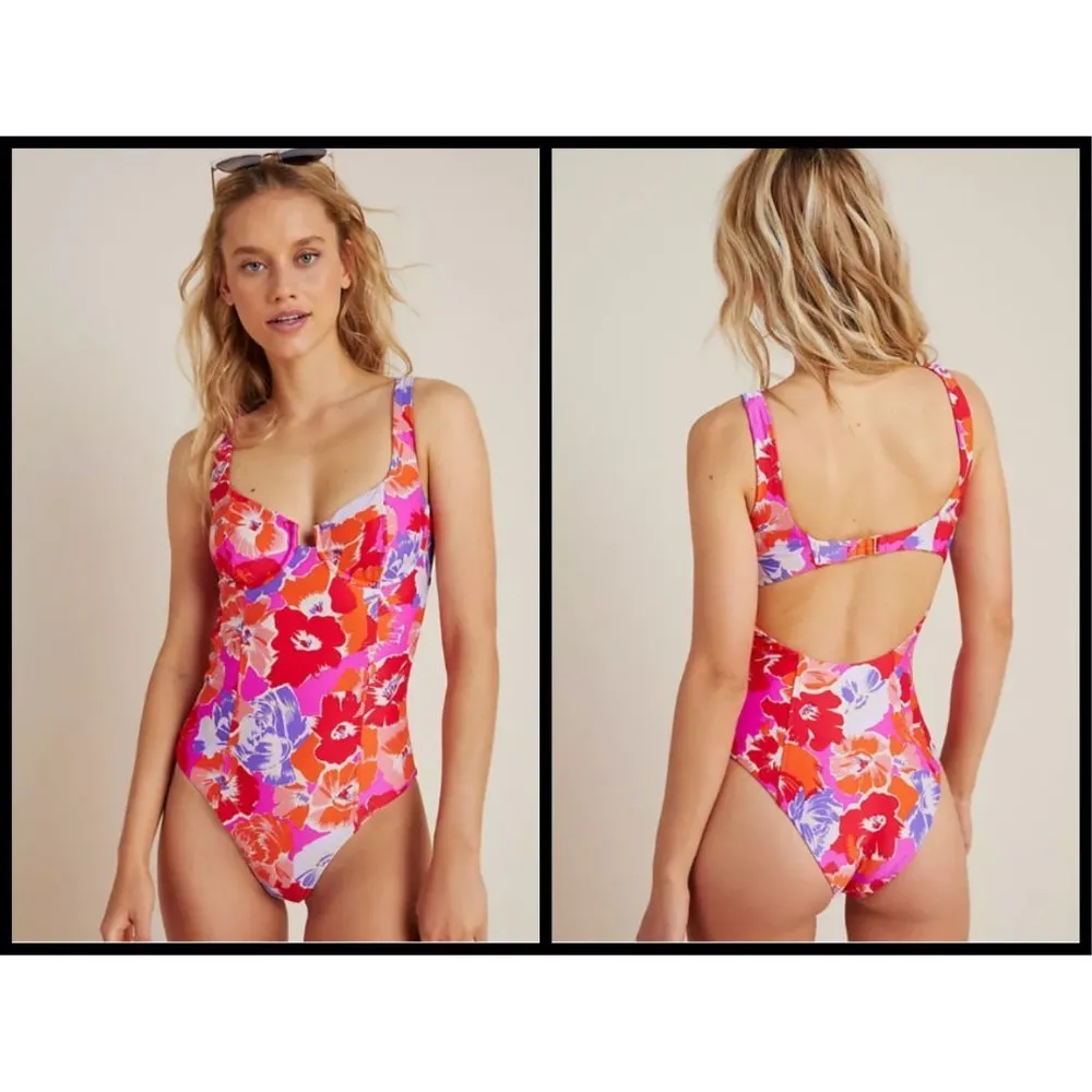 💕L*SPACE💕 Nicolette One Piece Classic Swimsuit Super Bloom Floral Print 6 NWT - Image 3