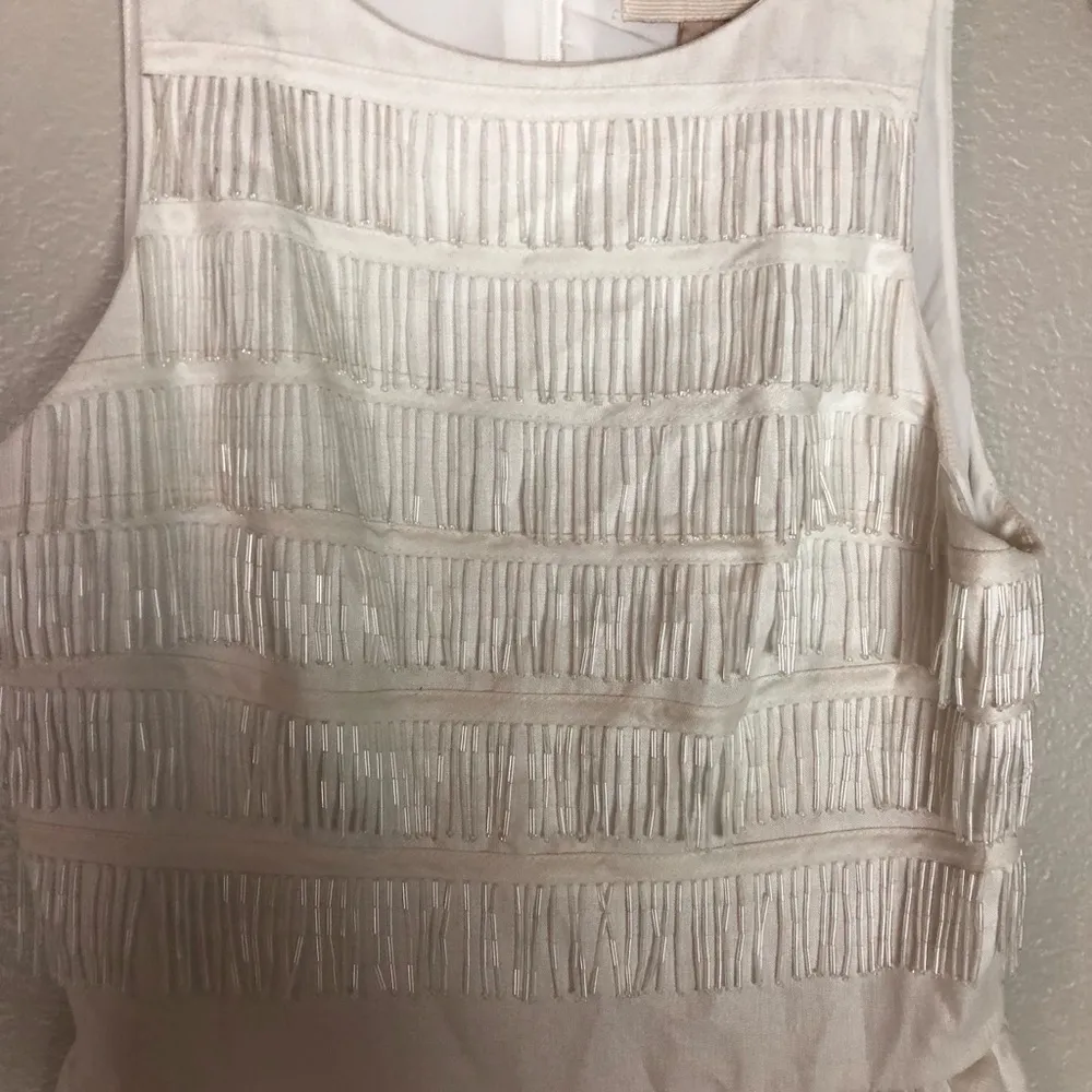 KEEPSAKE THE LABEL White Bead Fringe Dress Medium - Image 3