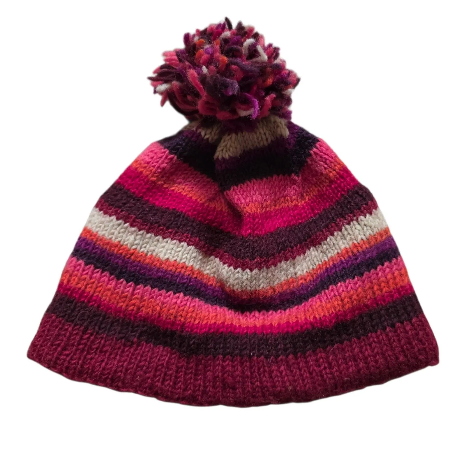 Sherpa Adventure Gear Winter Hat Wool Lined Made In Nepal Pom Outdoor Adult OS - Image 2