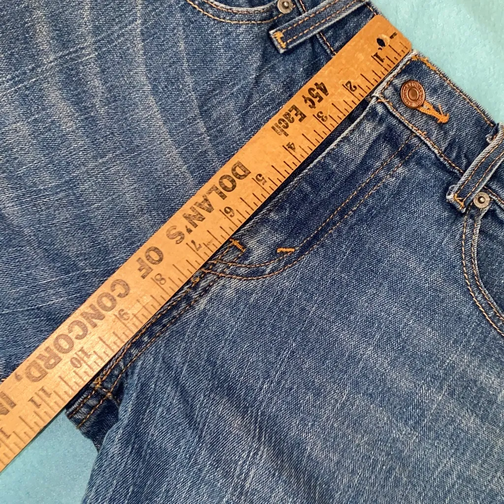 LEVI’S 505 straight leg mid rise 5 pocket blue medium length classic size 10 - Image 14