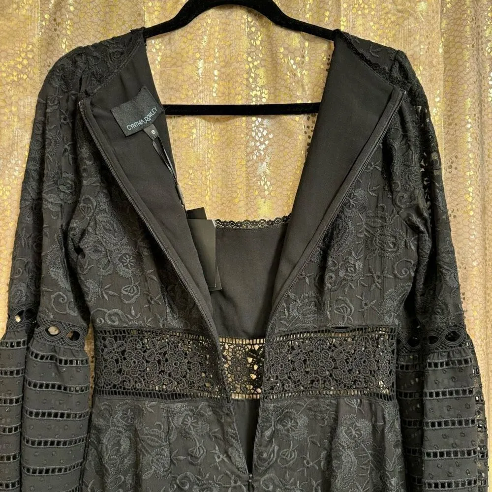 Cynthia Rowley Black Wicker Park Lace Eyelet Dress Size 8 NWT - Image 9