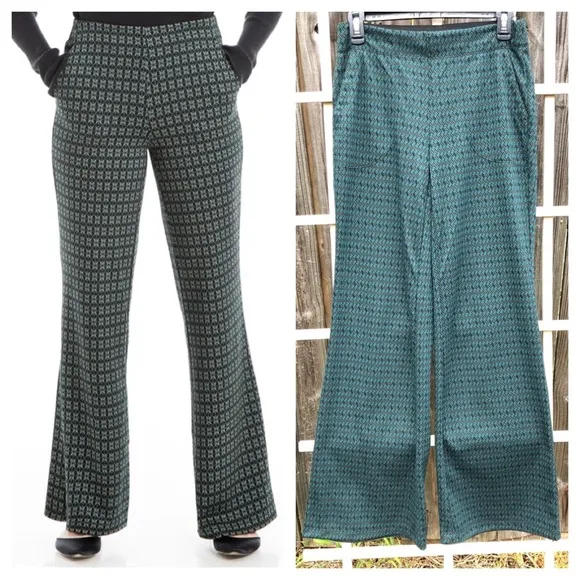 Max Studio Green Printed Ponte Pants S - Image 2