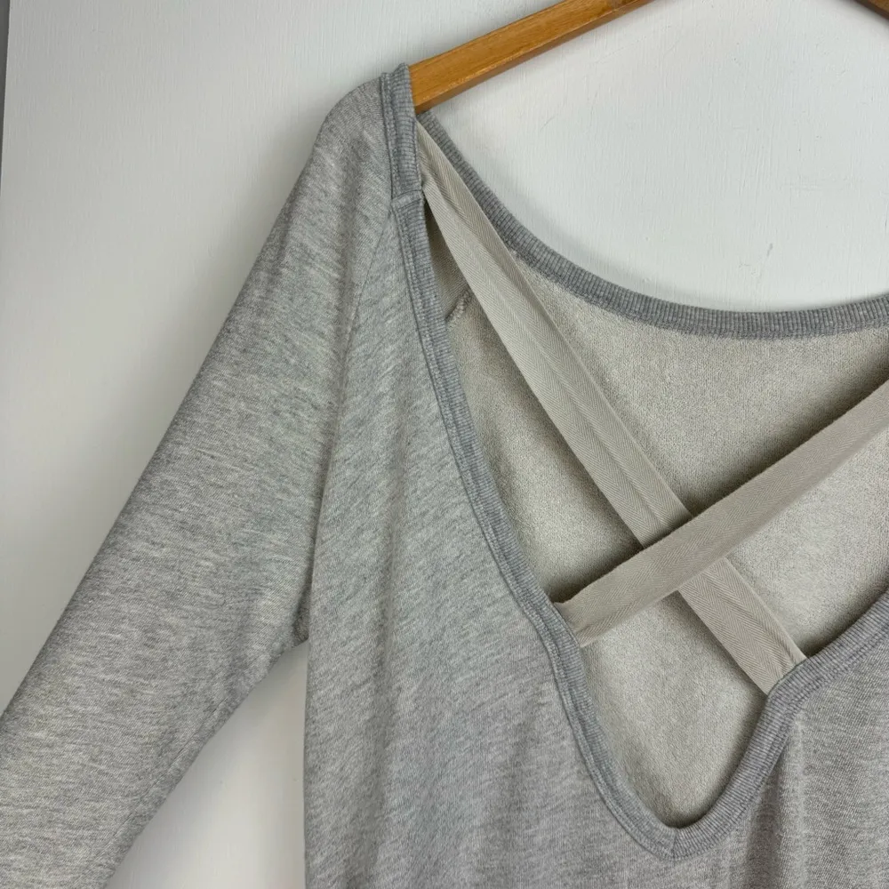 Pam & Gela Criss Cross Back Sweatshirt Sz Medium Grey - Image 9