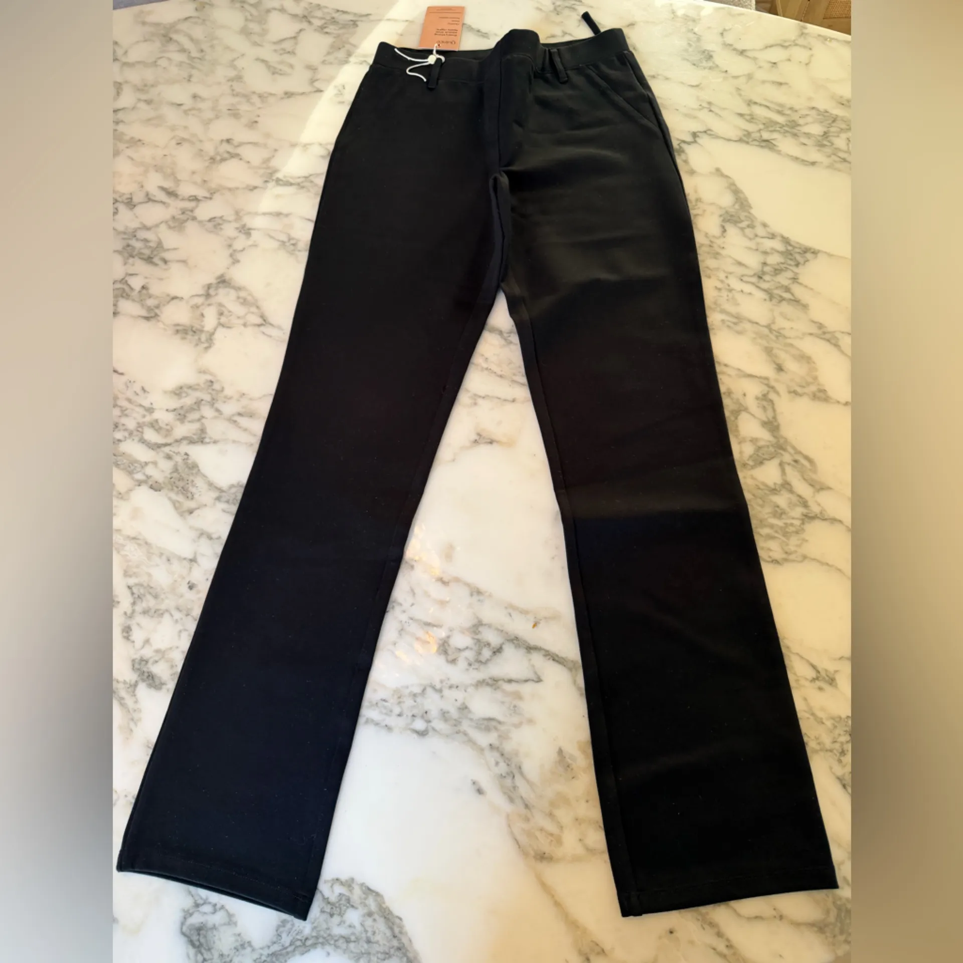 NWT Quince women's ultra-stretch ponte Black straight leg Pants Sz XS 28” Inseam - Image 8