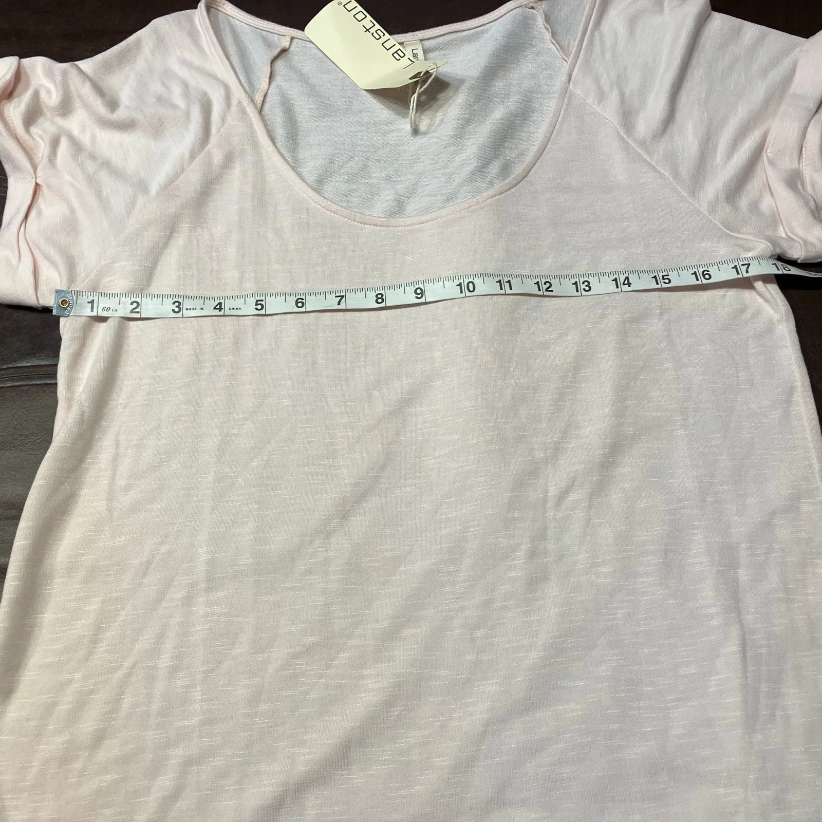 New Lanston Revolve Baby Pink Scoop Neck‎ Tee Dress Womens Medium Swing USA Made - Image 13