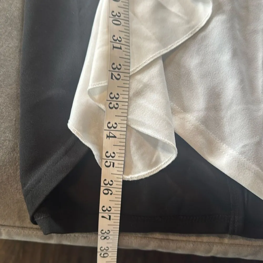 Womens Black & White Asymmetrical Ruffled Front Midi Dress 3/4 Sleeve Size S NEW - Image 7