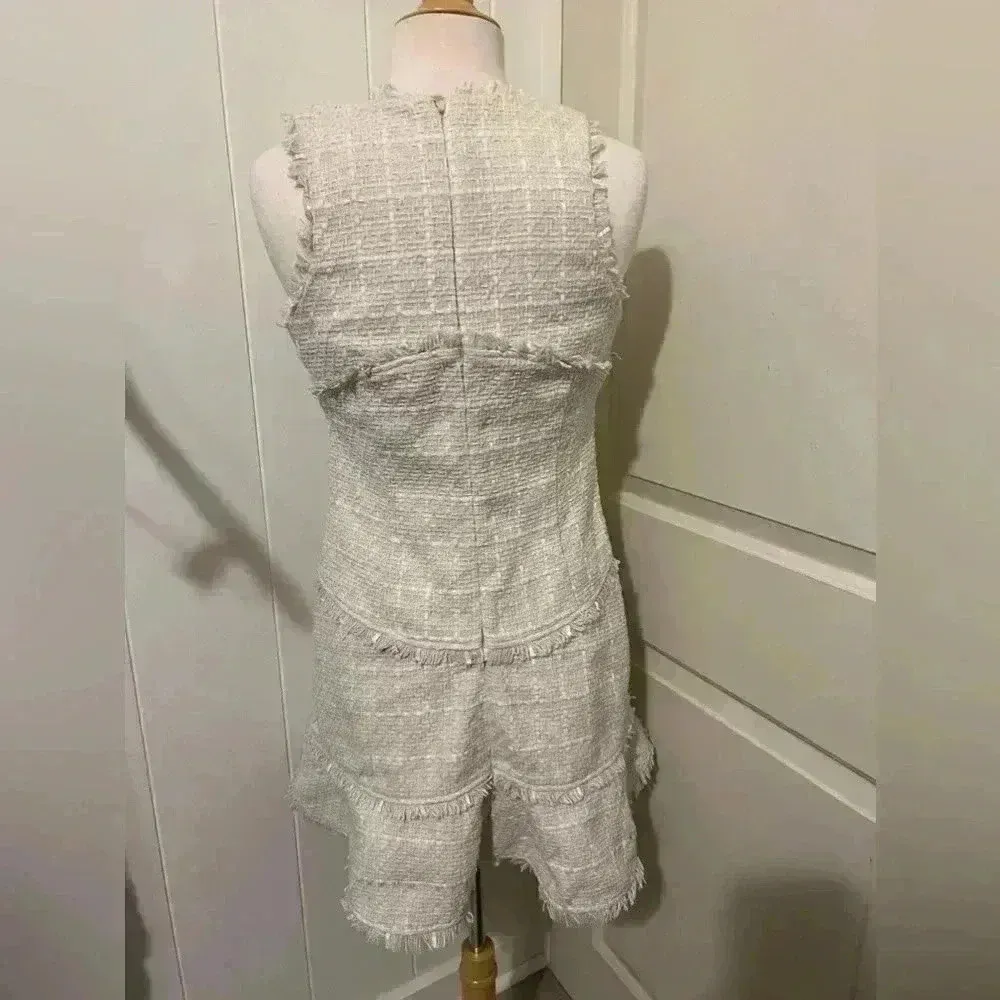 Anthropologie $180 Mini Tank Tweed Dress Vacation Resort Beachy Natural Beachy - Image 7