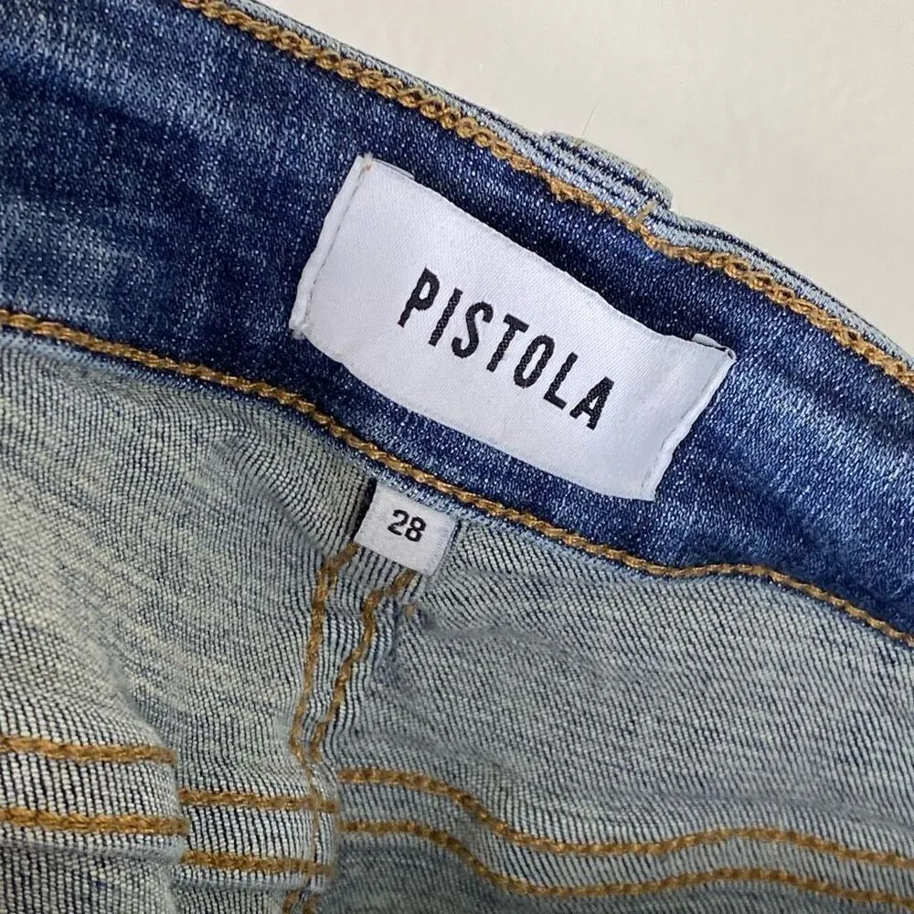 Pistola Lanissa Distressed Denim Raw Scissored Hem Skinny Jeans Size 28 - Image 5
