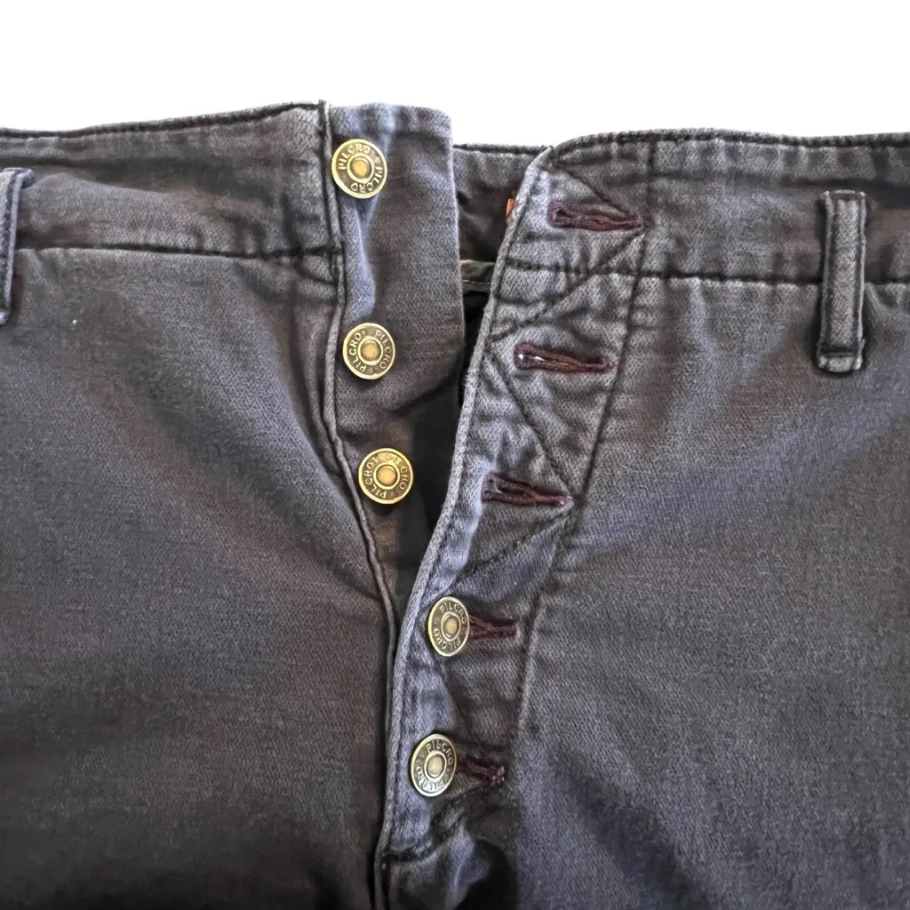 PILCRO THE LETTERPRESS  Wide Leg Blue Pants  Exposed Buttons Women’s Size 28 - Image 5