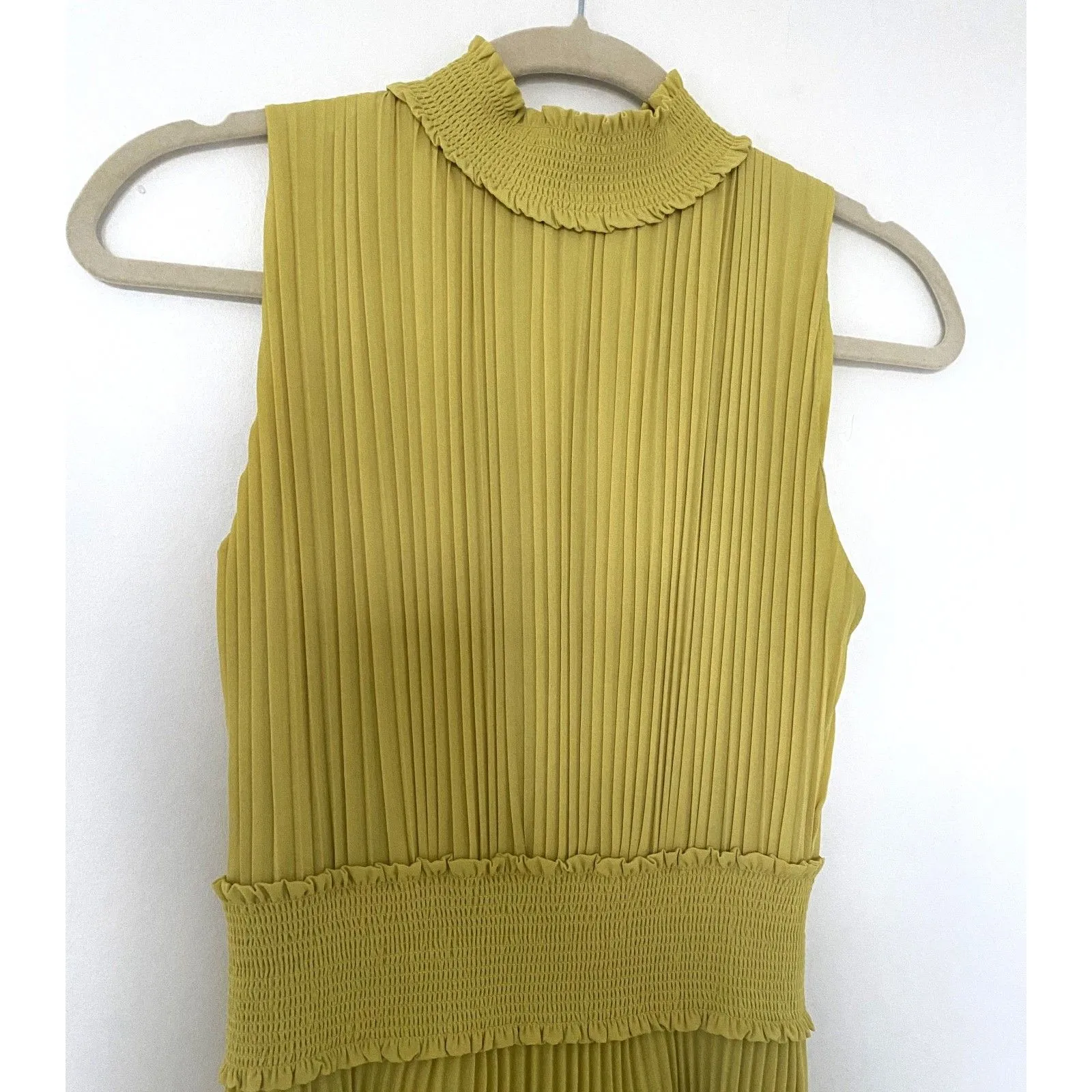 Nanette Lepore Pleated Smocked High Neck Sleeveless Lined Pullover Dress Sz 6 - Image 10