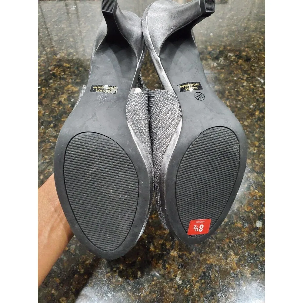 Karen Scott Women's Fabric Upper Gray Slingback Heels Casual Sandals Size 8.5 - Image 9