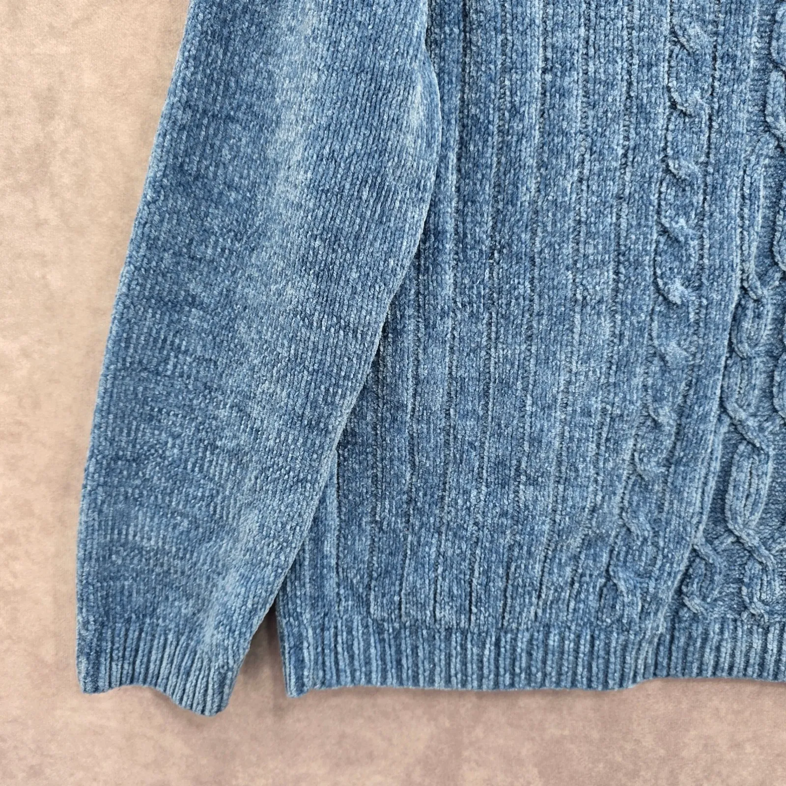 Alfred Dunner Blue Knit Ribbed Cozy Preppy Fairy Dreamy Pullover Sweater Small - Image 4