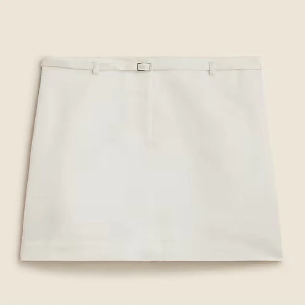 J. Crew Women's Belted Mini Skirt in Duchesse Satin Ivory Size 8 NWT #CF745 - Image 3